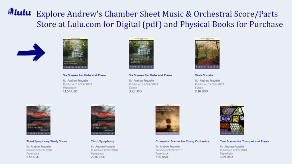 explore Andrew's sheet music and orchestral scores and parts for sale at lulu.com
